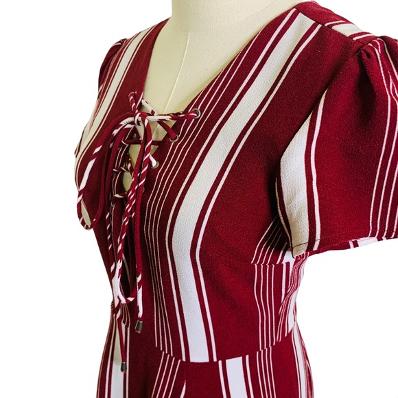 Lover + friends compass lace up Mini dress SMALL 3413 - Picture 7 of 10